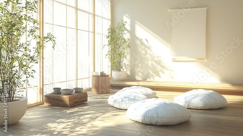 A serene room designed for meditation and healing as part of a holistic health practice.