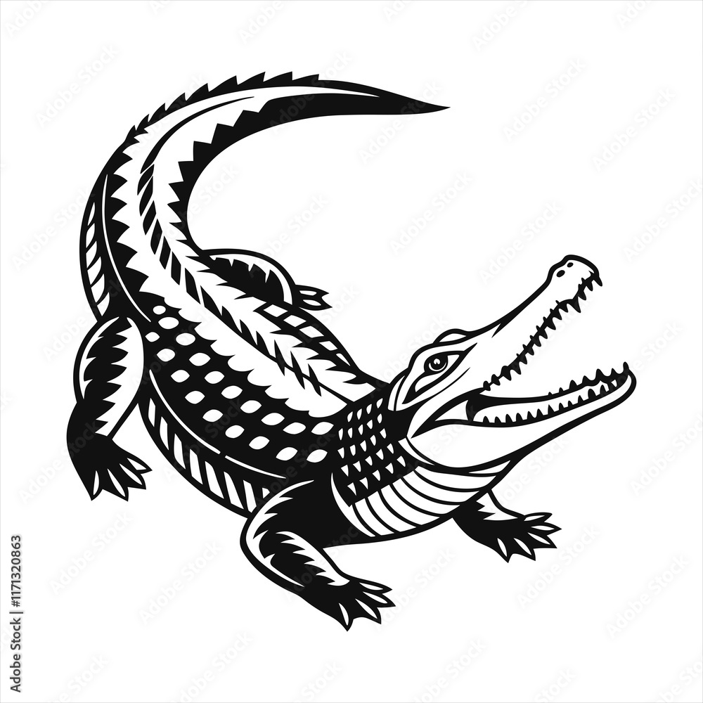 Fototapeta premium Crocodile vector style clip art design