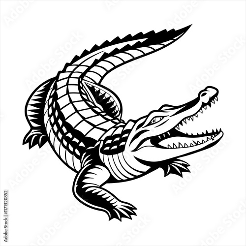Crocodile vector style clip art design