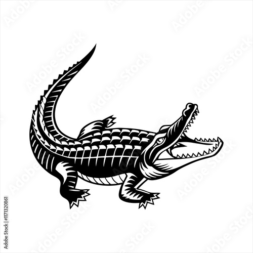 Crocodile vector style clip art design