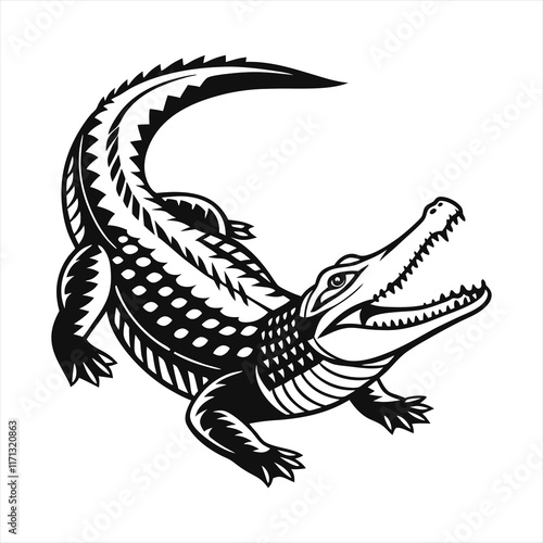 Crocodile vector style clip art design