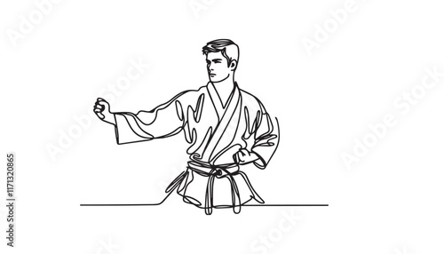 karate line art