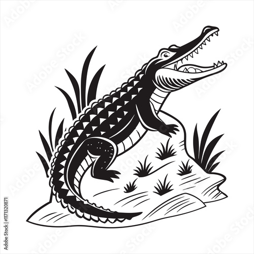 Crocodile vector style clip art design