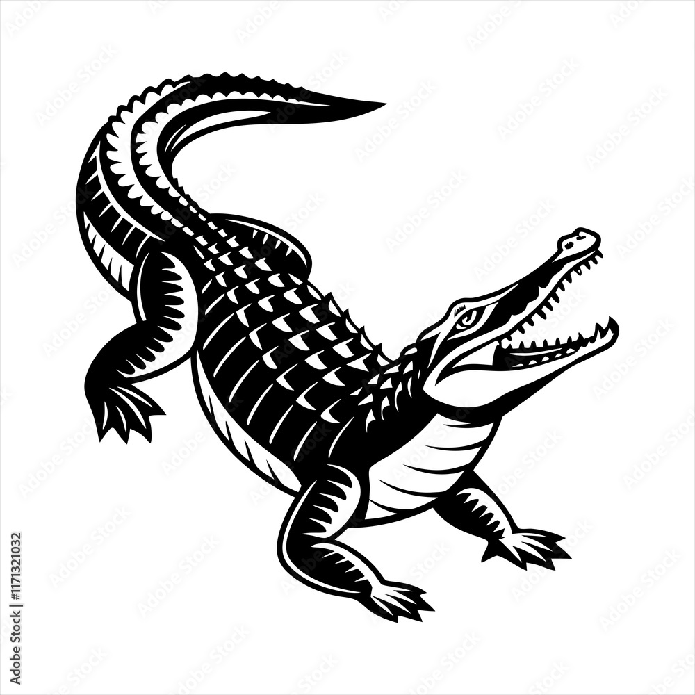 Fototapeta premium Crocodile vector style clip art design