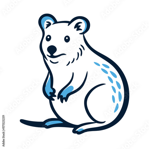 Cute illustrated quokka sitting with a friendly expression