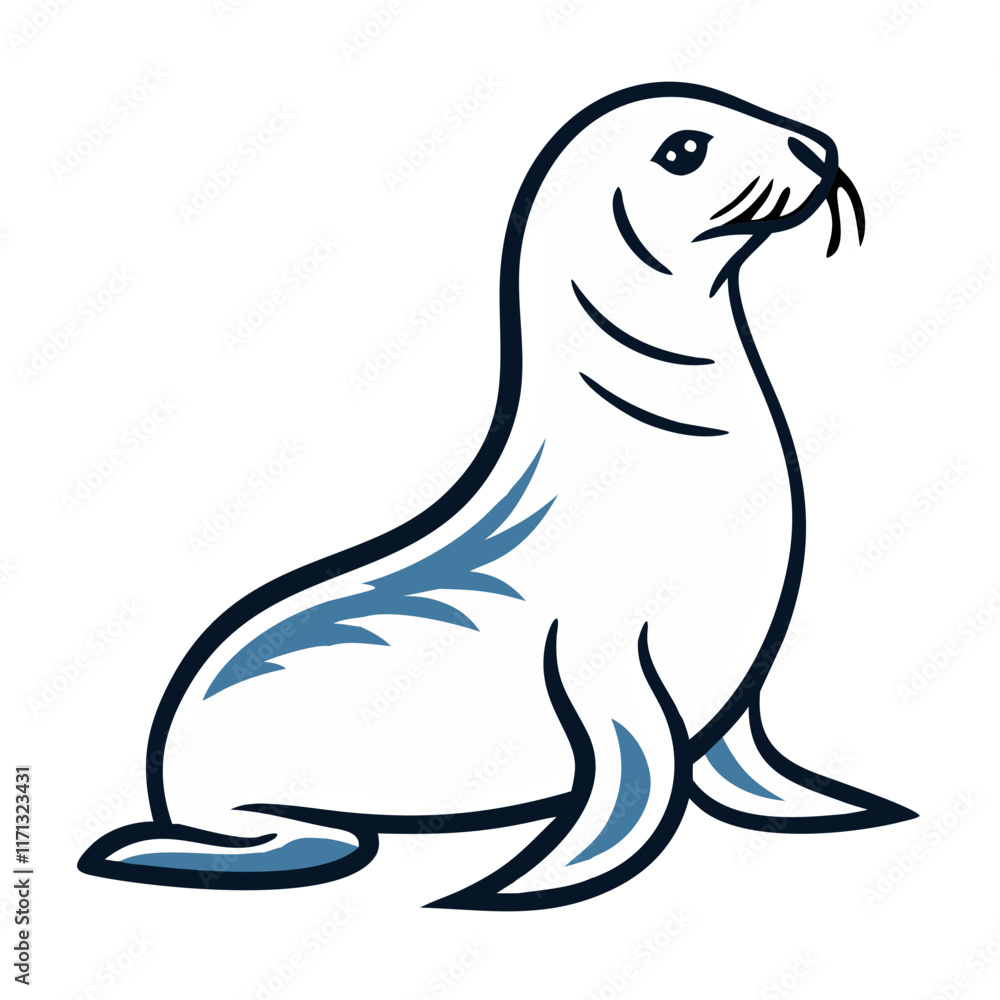Seal illustration with streamlined design Seal illustration with streamlined design