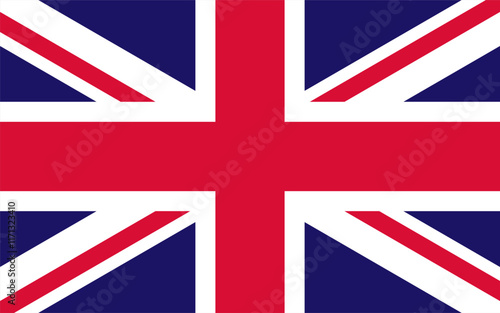 Flag of Great Britain. Vector. British flag. Western Europe. Symbol of national pride and cultural heritage. Close-up. Design for print, souvenirs, gifts, important events and holidays, web design.  