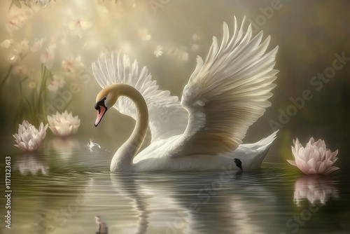 swan on the water
