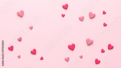 Pastel love letter motif on soft pink