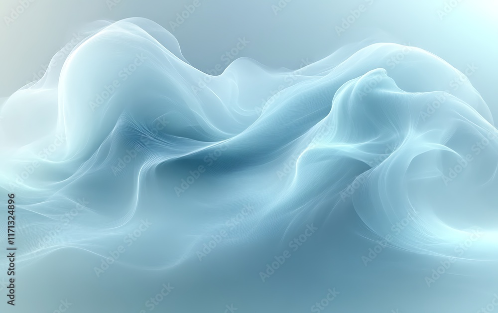 Obraz premium Abstract light blue flowing waves.