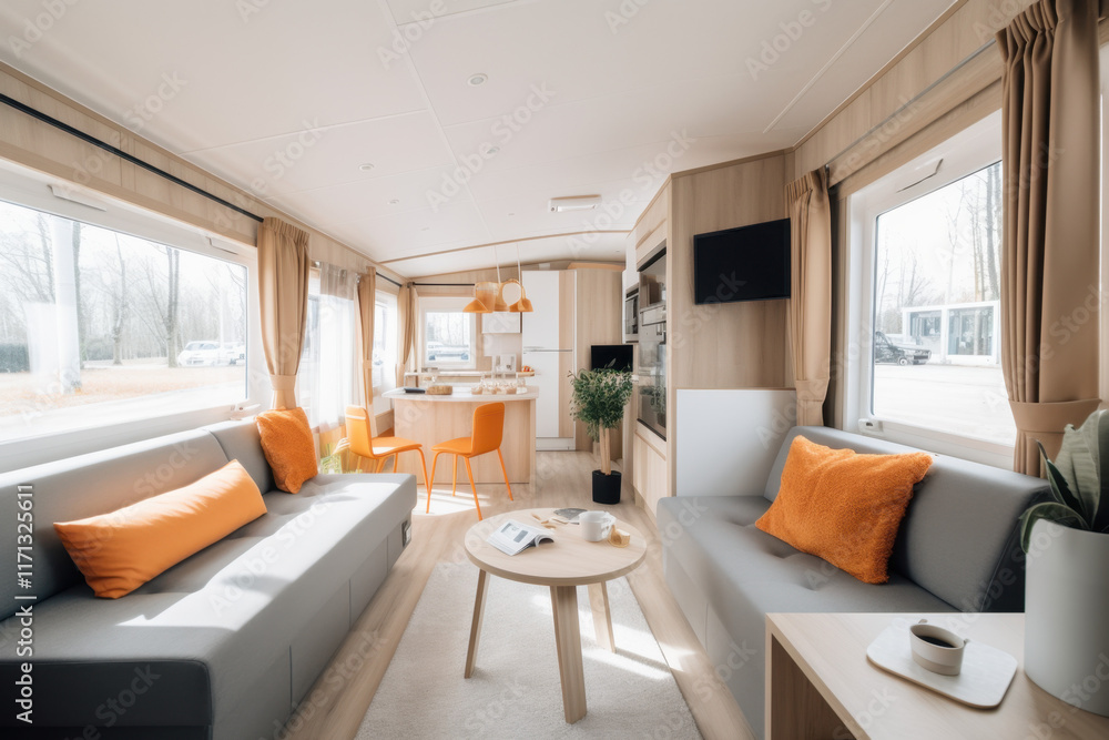 Fototapeta premium Stylish and inviting living room with a contemporary design