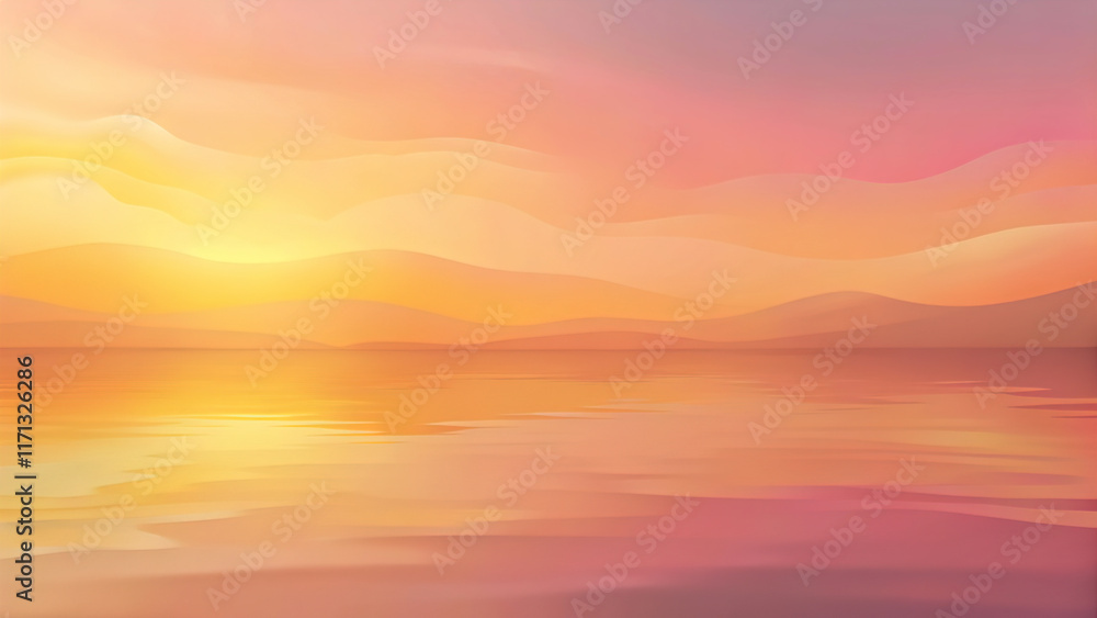Fototapeta premium Gradient Blend of Peach, Pink, and Golden Yellow