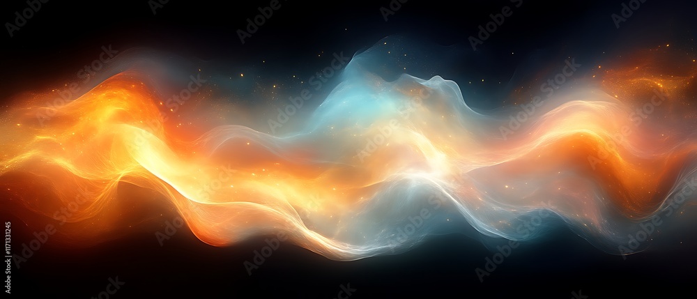 Obraz premium Abstract wave of fire and ice energy.