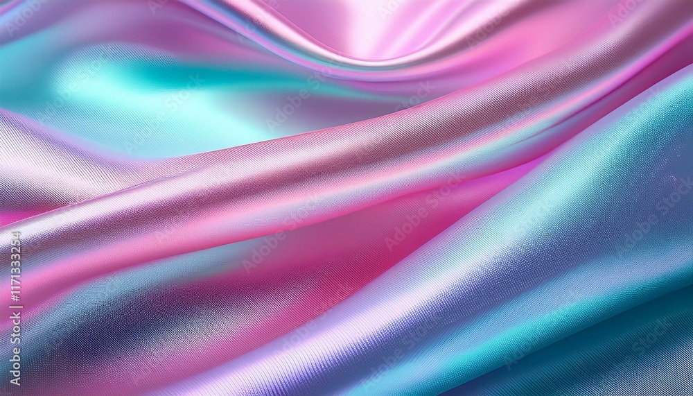 Obraz premium Soft, iridescent fabric in pastel pink, purple, and blue hues.