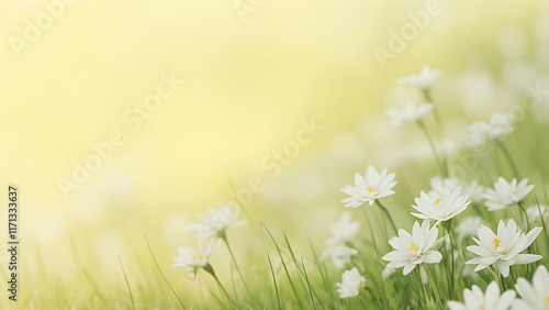 spring background with white flowers