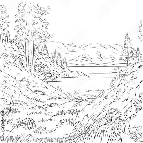 landscape with trees