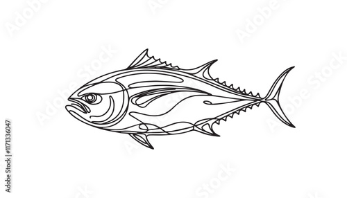 sketch of fish line art 