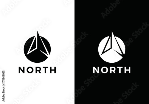 compass north abstract modern logo design concept
