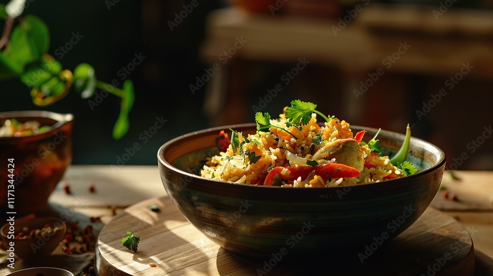 Close-Up of a Colorful and Aromatic Rice Dish Close-Up of a Colorful and Aromatic Rice Dish
