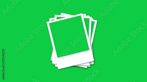 A pile of photo frames of instant printing camera