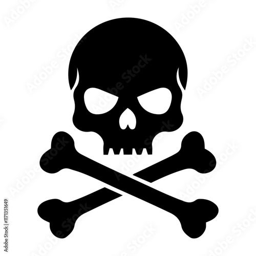 Silhouette of a skull and crossbones.