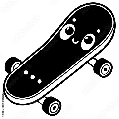 skateboard on a white background