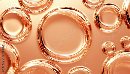 Abstract 3D Render Copper Rings Background