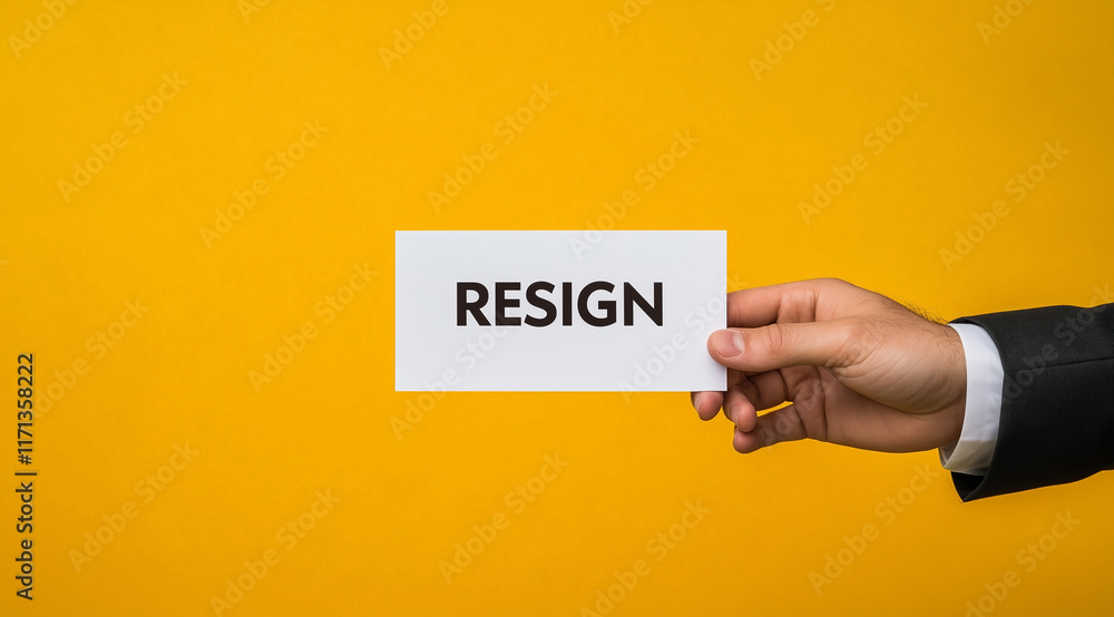 Hands holding a white card with the word Hands holding a white card with the word