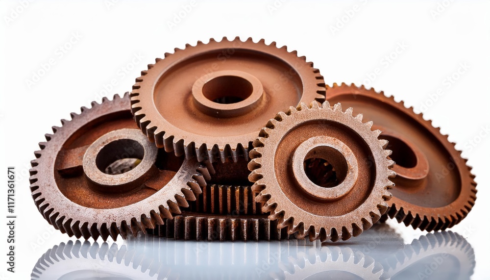 rusty gears on white background rusty gears on white background