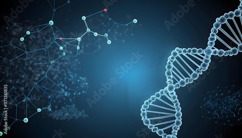 dna strand on blue background design