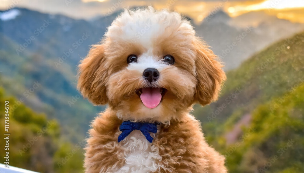 Adorable Smile Maltipool Maltese Poodle Puppy A Little Teddy Brown and White Dog Isolated on a White Background for Pet Lovers and Puppy Enthusiasts Adorable Smile Maltipool Maltese Poodle Puppy A Little Teddy Brown and White Dog Isolated on a White Background for Pet Lovers and Puppy Enthusiasts