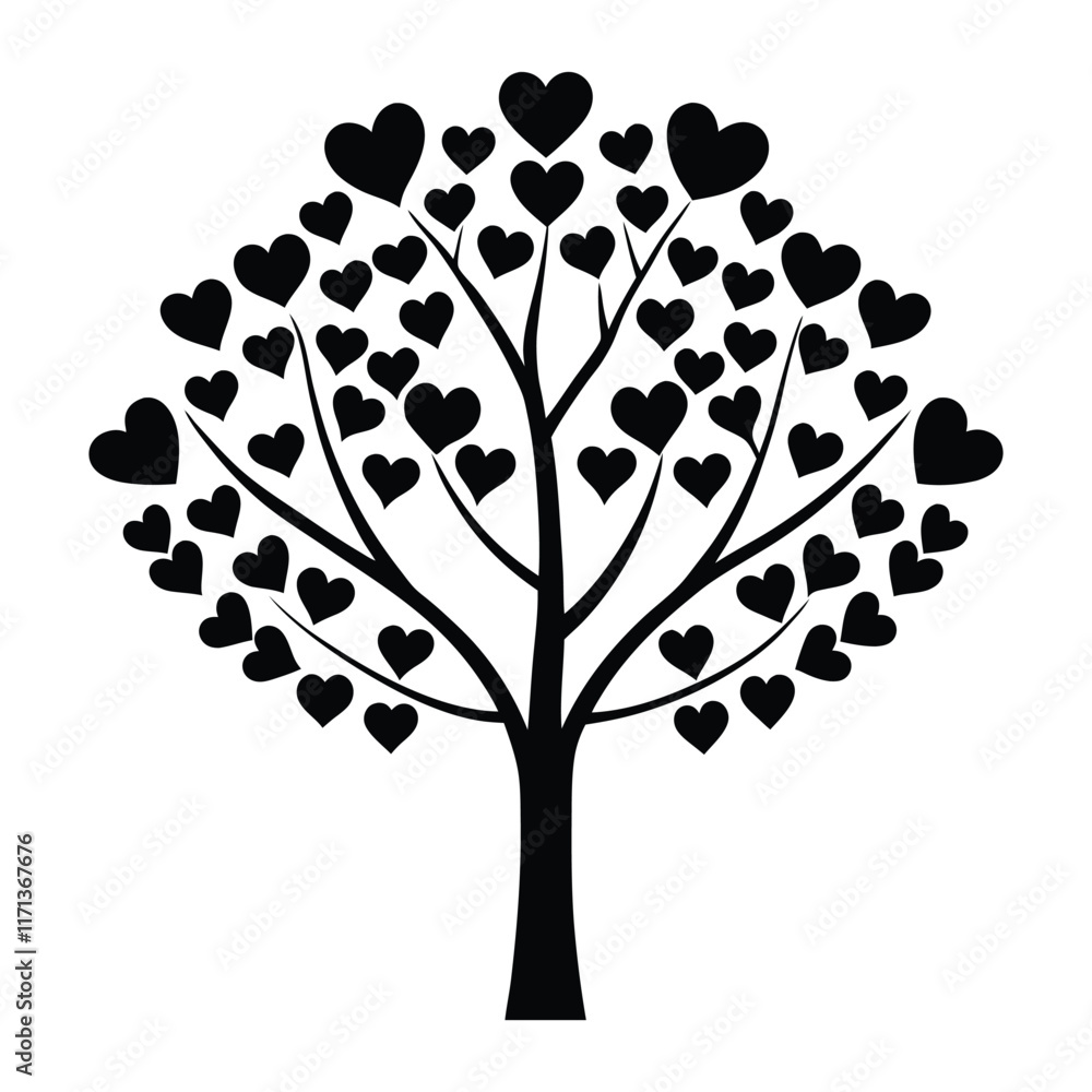 Fototapeta premium valentine day tree with hearts