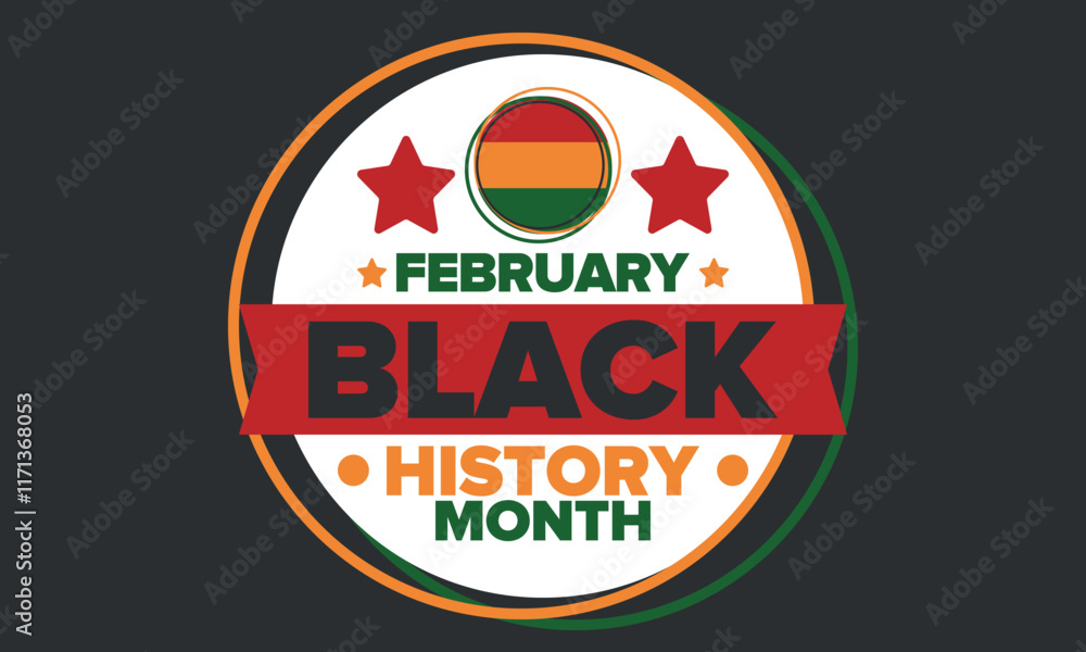 Obraz premium Black History Month 2025. African American History. Celebrated annual. February and October. Poster, card, banner, background. Vector illustration
