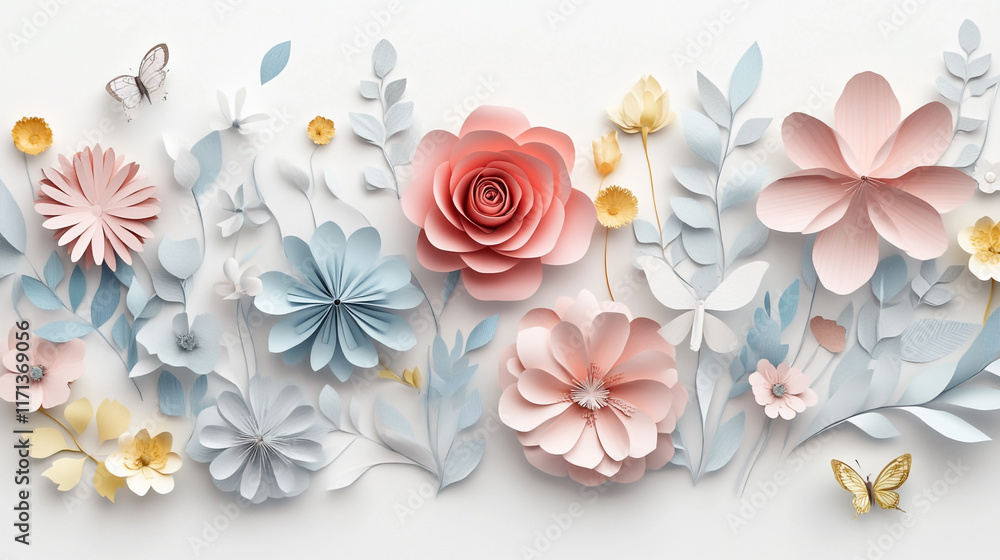 custom made wallpaper toronto digitalVibrant, hand-drawn floral bouquet illustration in pastel hues, Whimsical Watercolor Bouquet AI generated