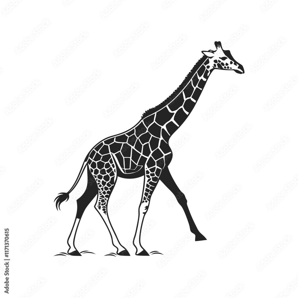 Fototapeta premium Giraffe isolated vector