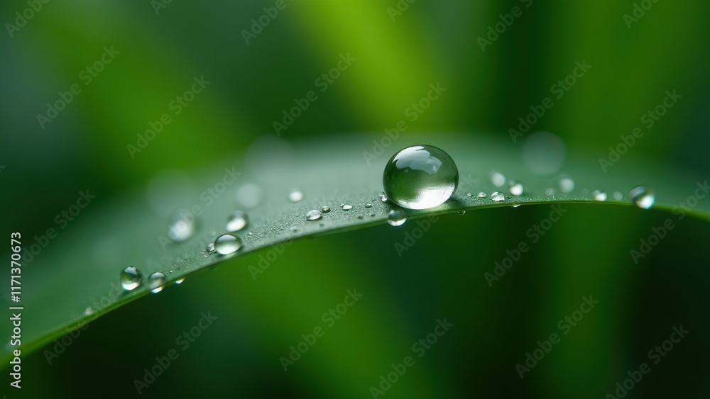 Macro Shot of Dew Drop on Leaf with Vibrant Green Background
Macro Shot of Dew Drop on Leaf with Vibrant Green Background