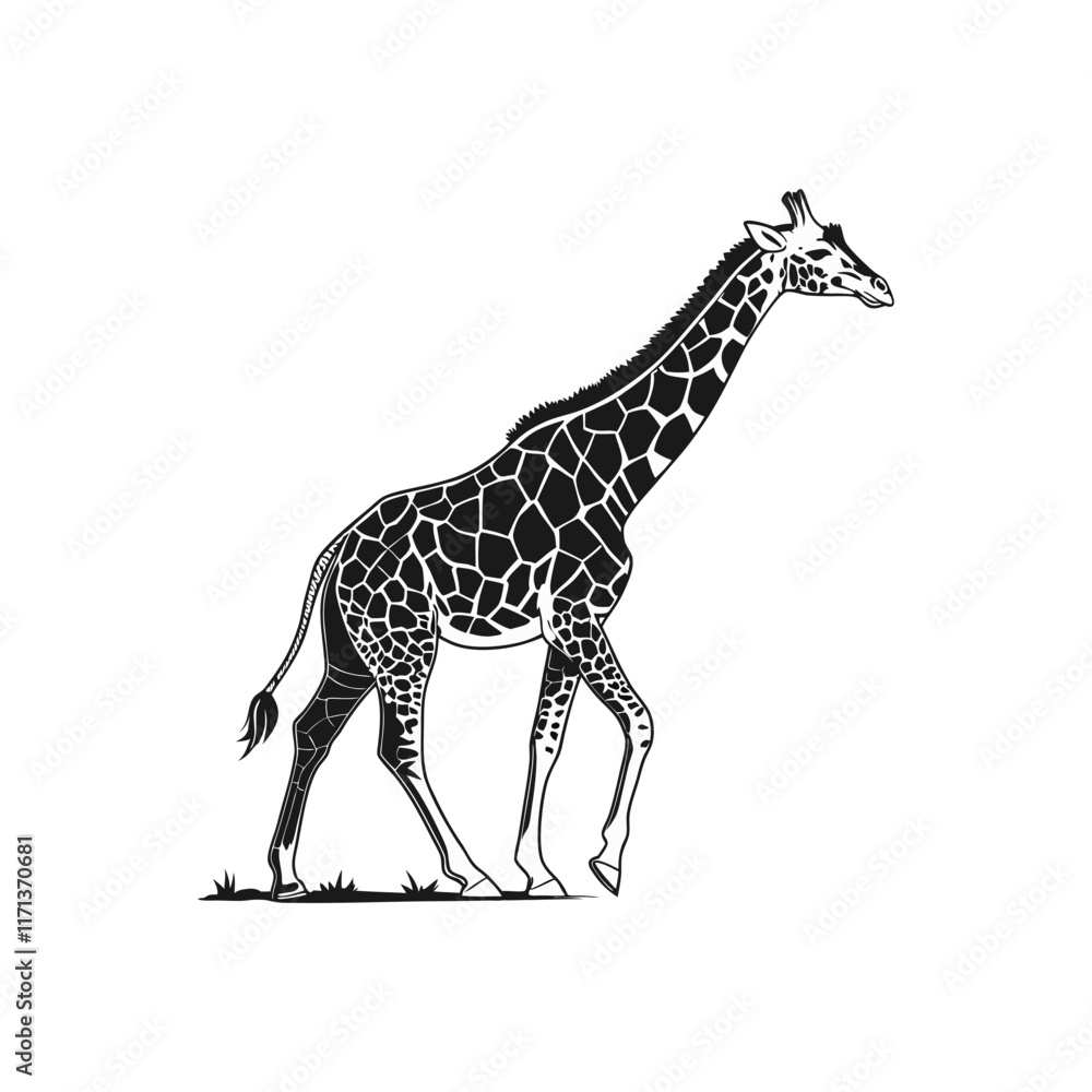 Fototapeta premium Giraffe isolated vector 