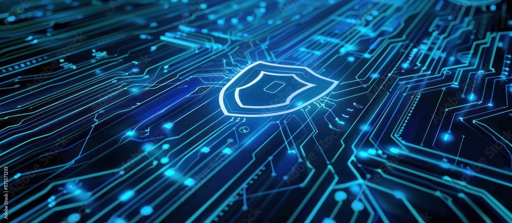 Cyber security shield on digital circuit board. (5) Cyber security shield on digital circuit board. (5)