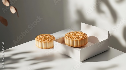Opened Glossy Packaging of Luxury Mooncakes