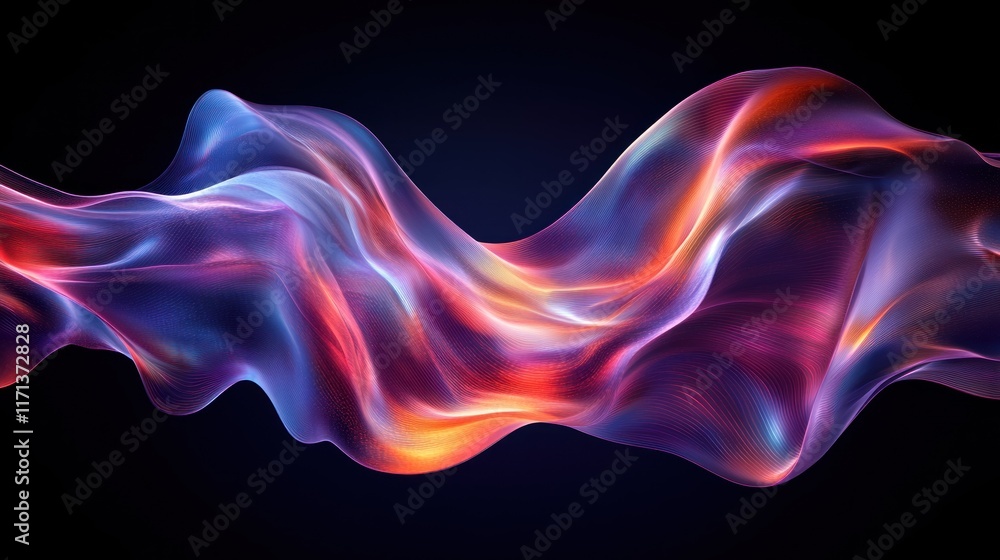 Abstract glowing wave, vibrant colors, flowing fabric-like texture. Abstract glowing wave, vibrant colors, flowing fabric-like texture.