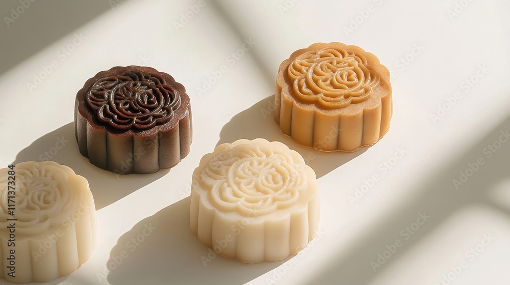 Elegant Mooncakes with Delicate Patterns Elegant Mooncakes with Delicate Patterns