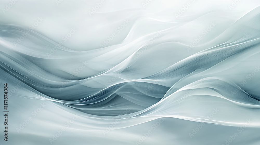 Fototapeta premium Subtle white chiffon texture with a soft and flowy feel, Elegant abstract white background with subtle flowing texture and glowing design element