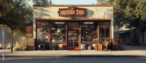 Fototapeta Naklejka Na Ścianę i Meble -  Vintage general store on a sunny street.