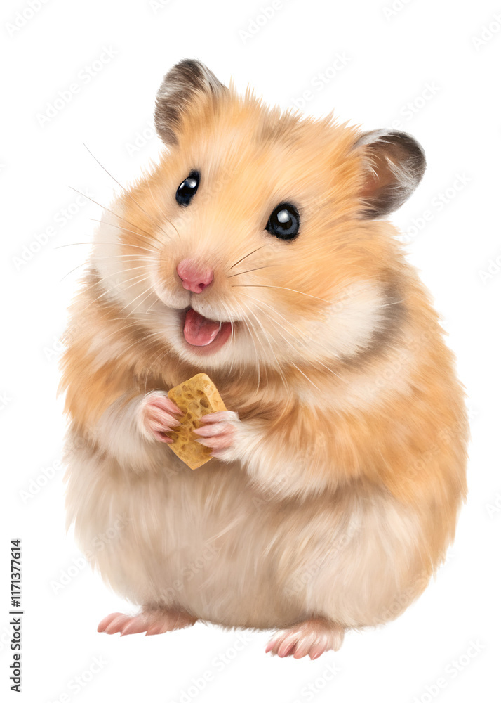 hamster cheerful , pet animal on isolate white. hamster cheerful , pet animal on isolate white.