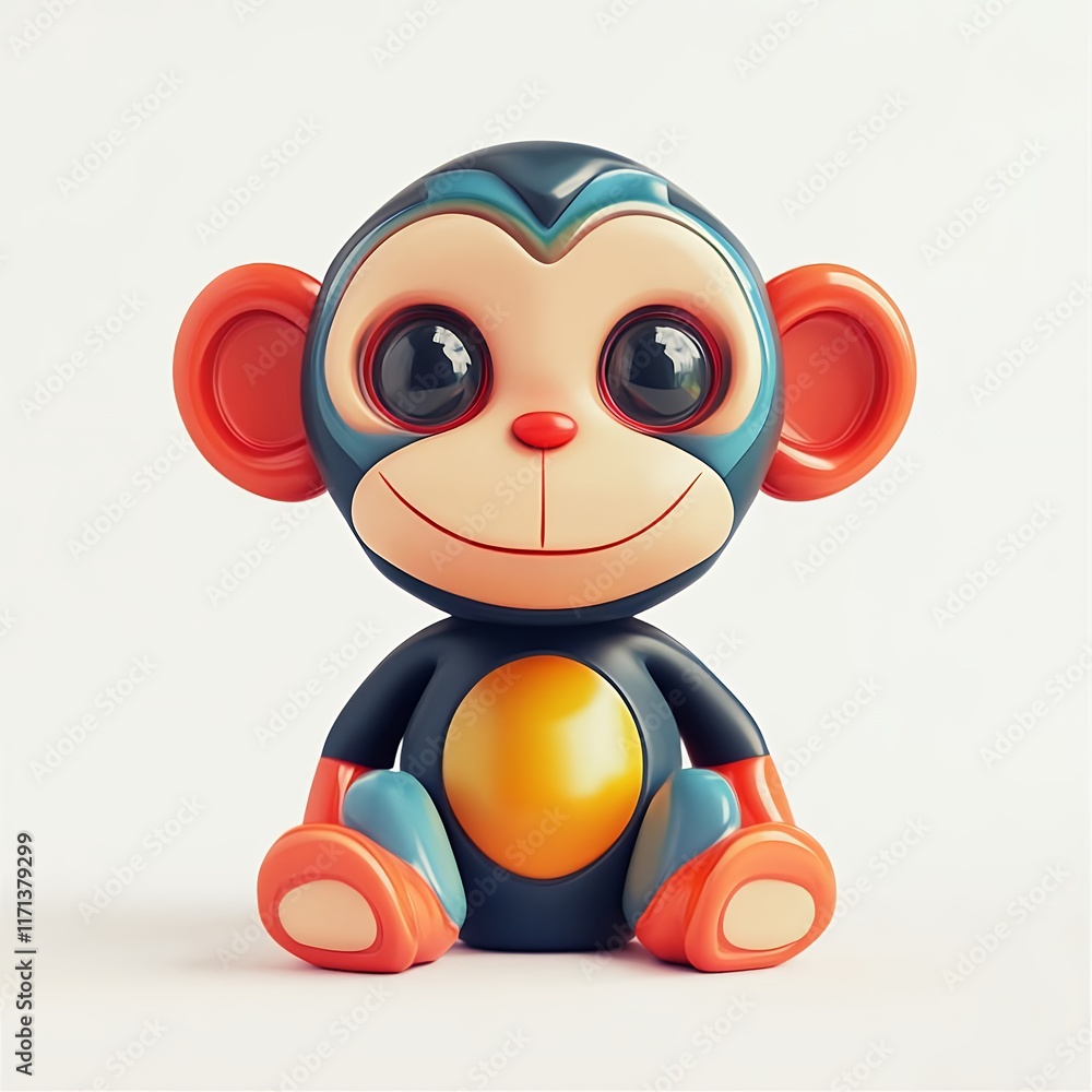Adorable Cartoon Monkey Toy 3d Render Cute Primate Design Adorable Cartoon Monkey Toy 3d Render Cute Primate Design