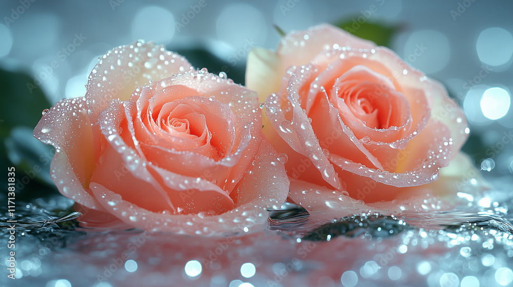 rose with water drops rose with water drops