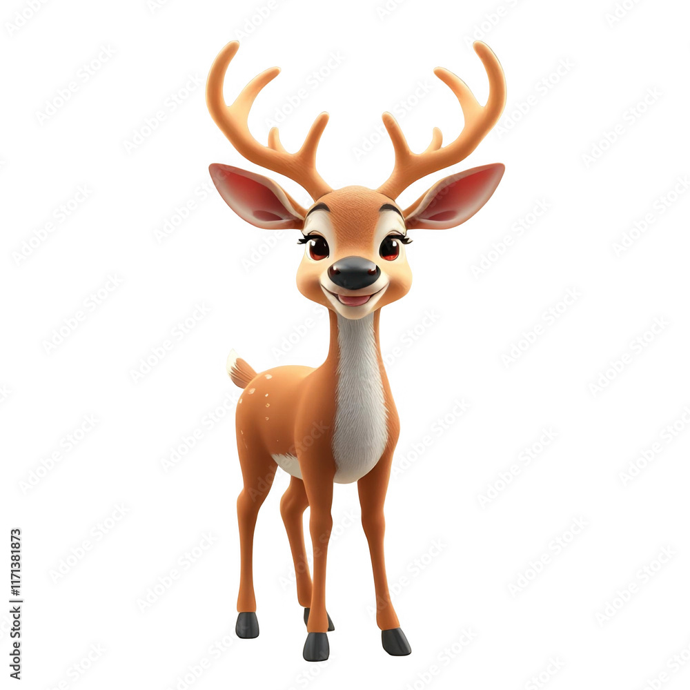 Stylized Forest Deer Character for Kids, Transparent Background Stylized Forest Deer Character for Kids, Transparent Background