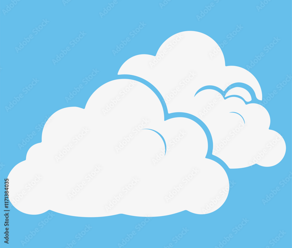 Cloud. Abstract white cloudy set isolated on blue background. Vector illustration Cloud. Abstract white cloudy set isolated on blue background. Vector illustration