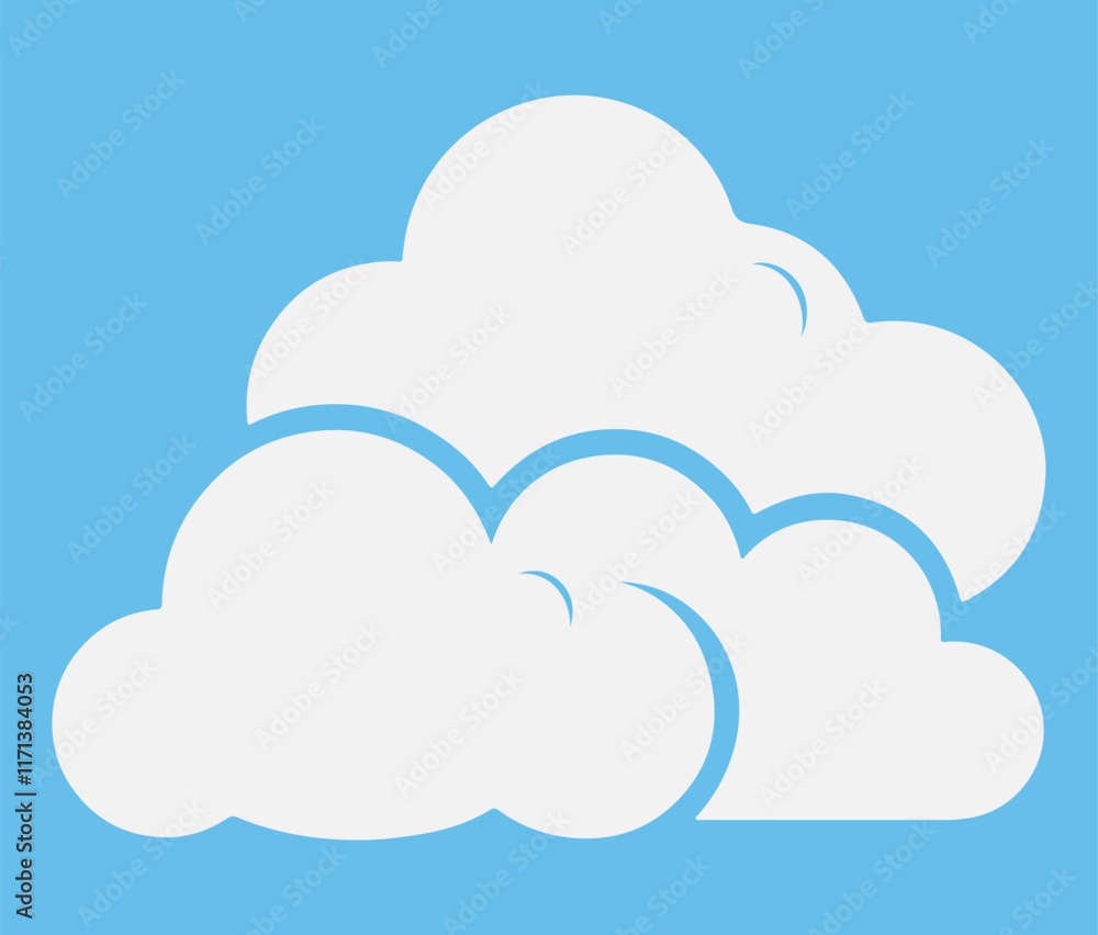 Cloud. Abstract white cloudy set isolated on blue background. Vector illustration Cloud. Abstract white cloudy set isolated on blue background. Vector illustration