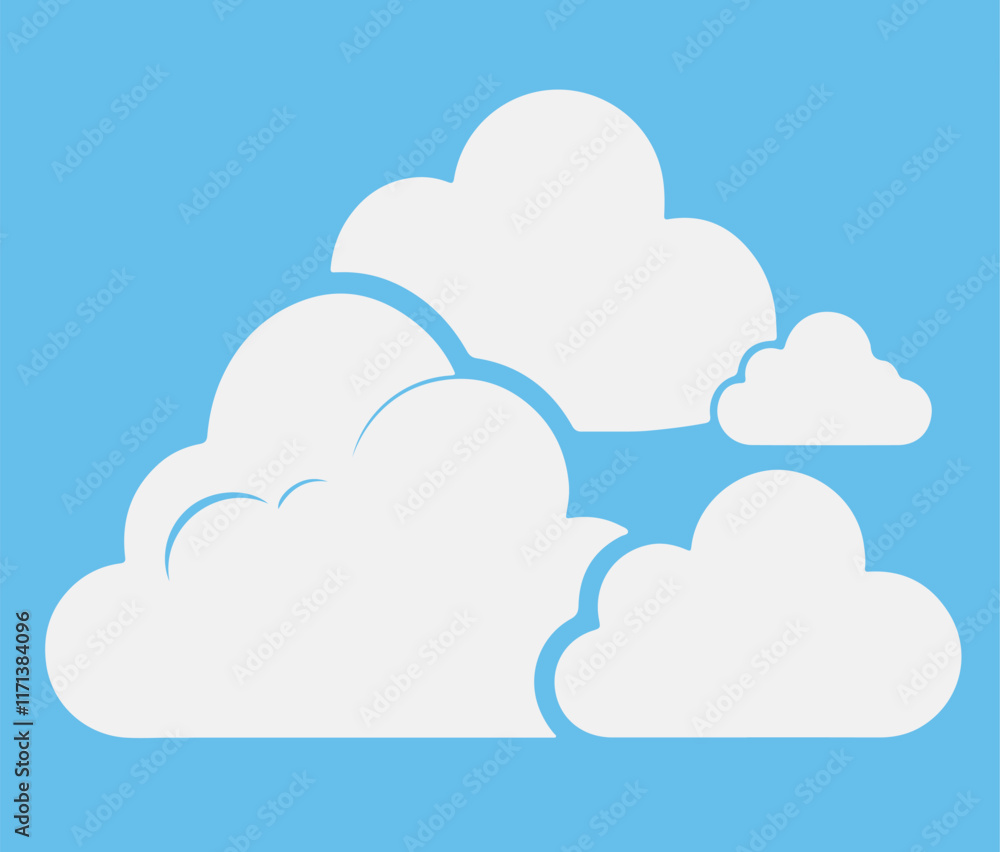 Cloud. Abstract white cloudy set isolated on blue background. Vector illustration Cloud. Abstract white cloudy set isolated on blue background. Vector illustration